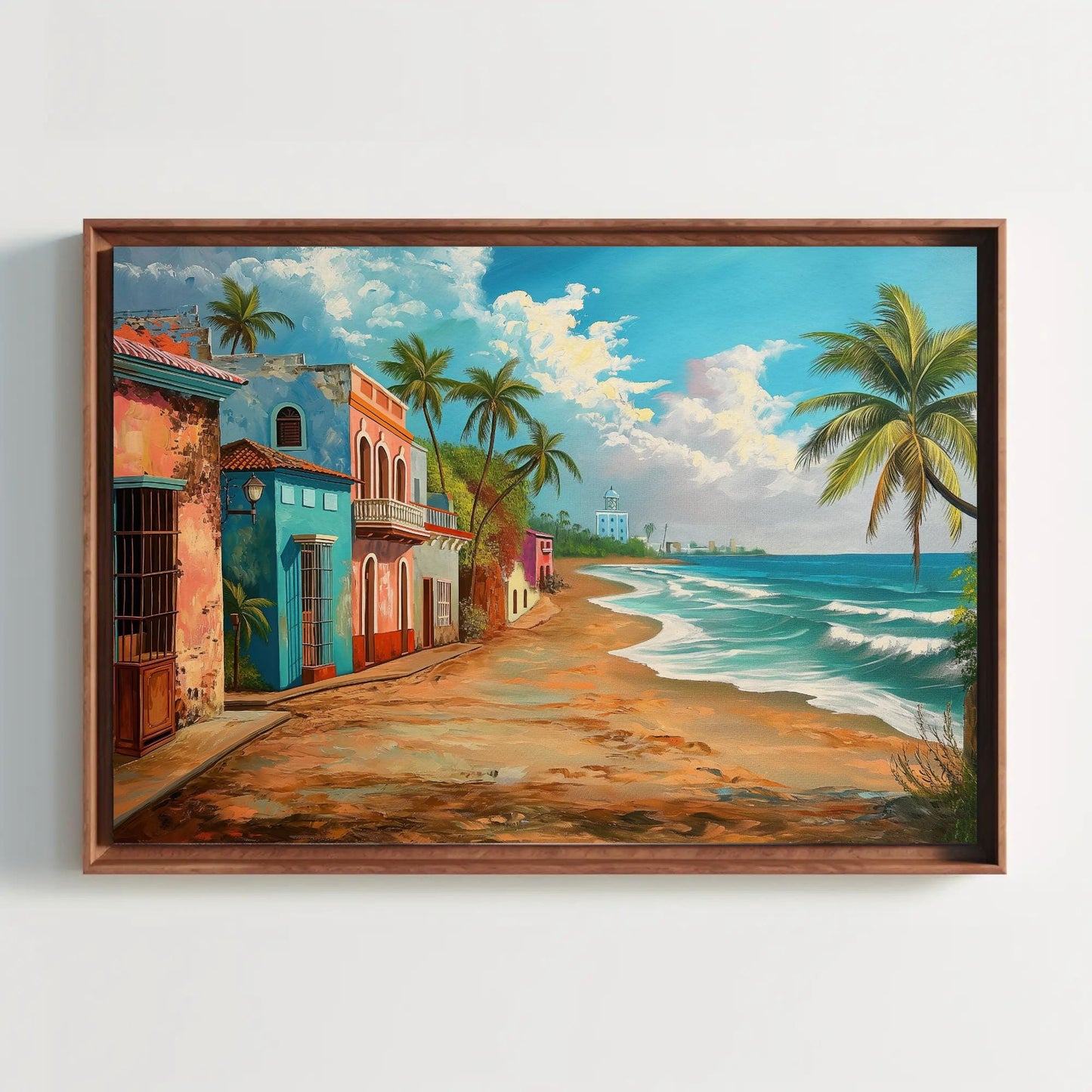 Puerto Rico Beach , Caribbean Tropical canvas wall art, ready to hang