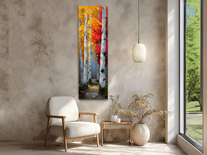 a room with a chair and a painting on the wall
