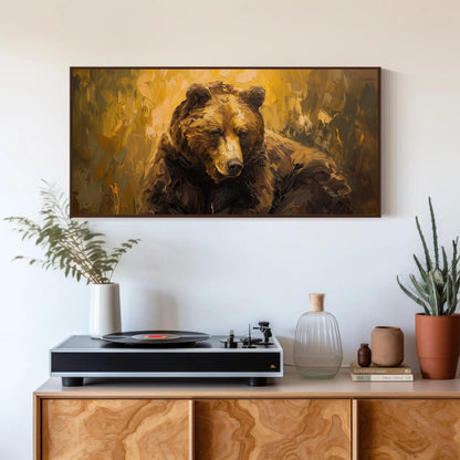 Brown Bear canvas wall art shown in a styled room (view 2)