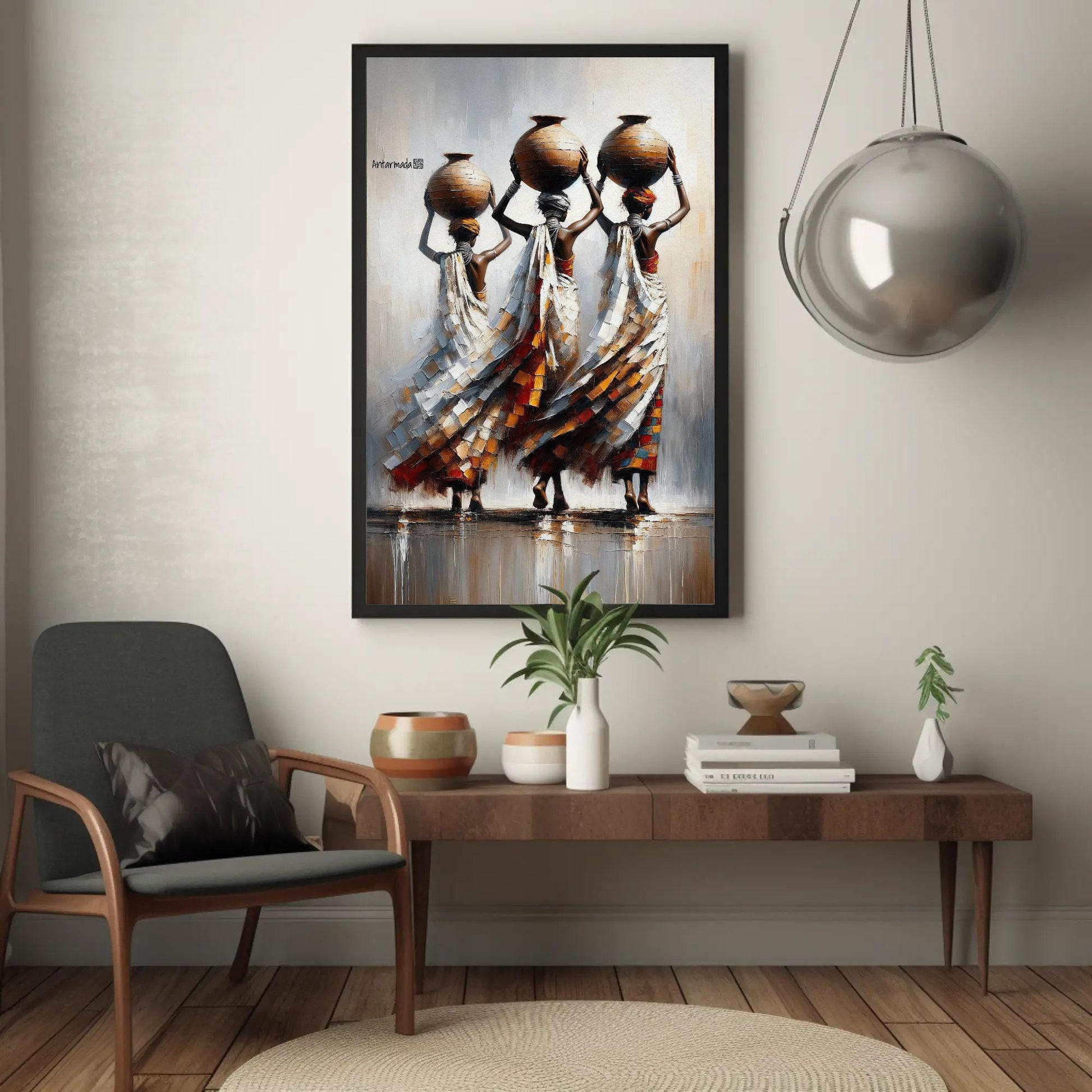 African Women canvas wall art shown in a styled room (view 5)