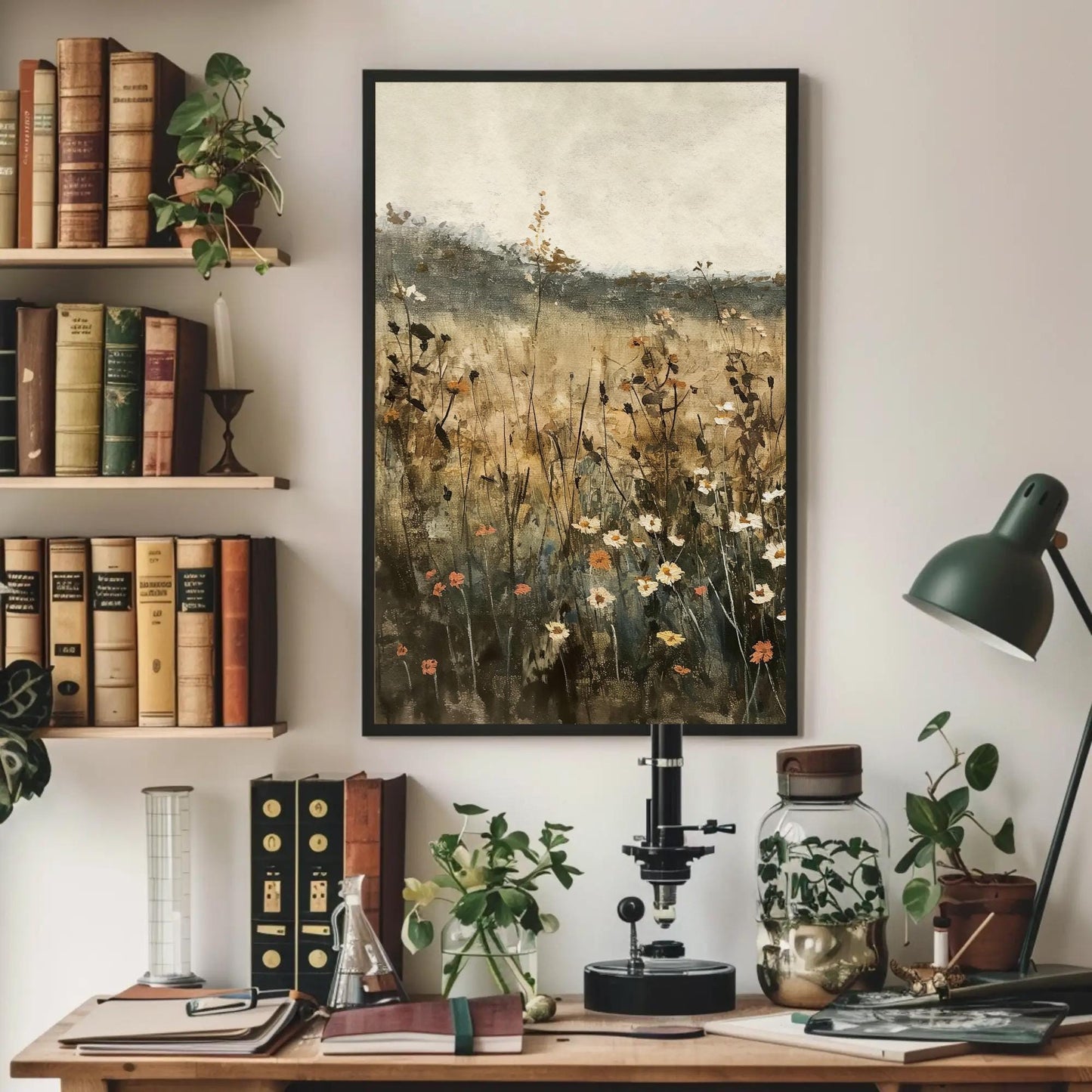 Wildflower , Rustic Farmhouse Floral rustic farmhouse canvas wall art, ready to hang (view 2)