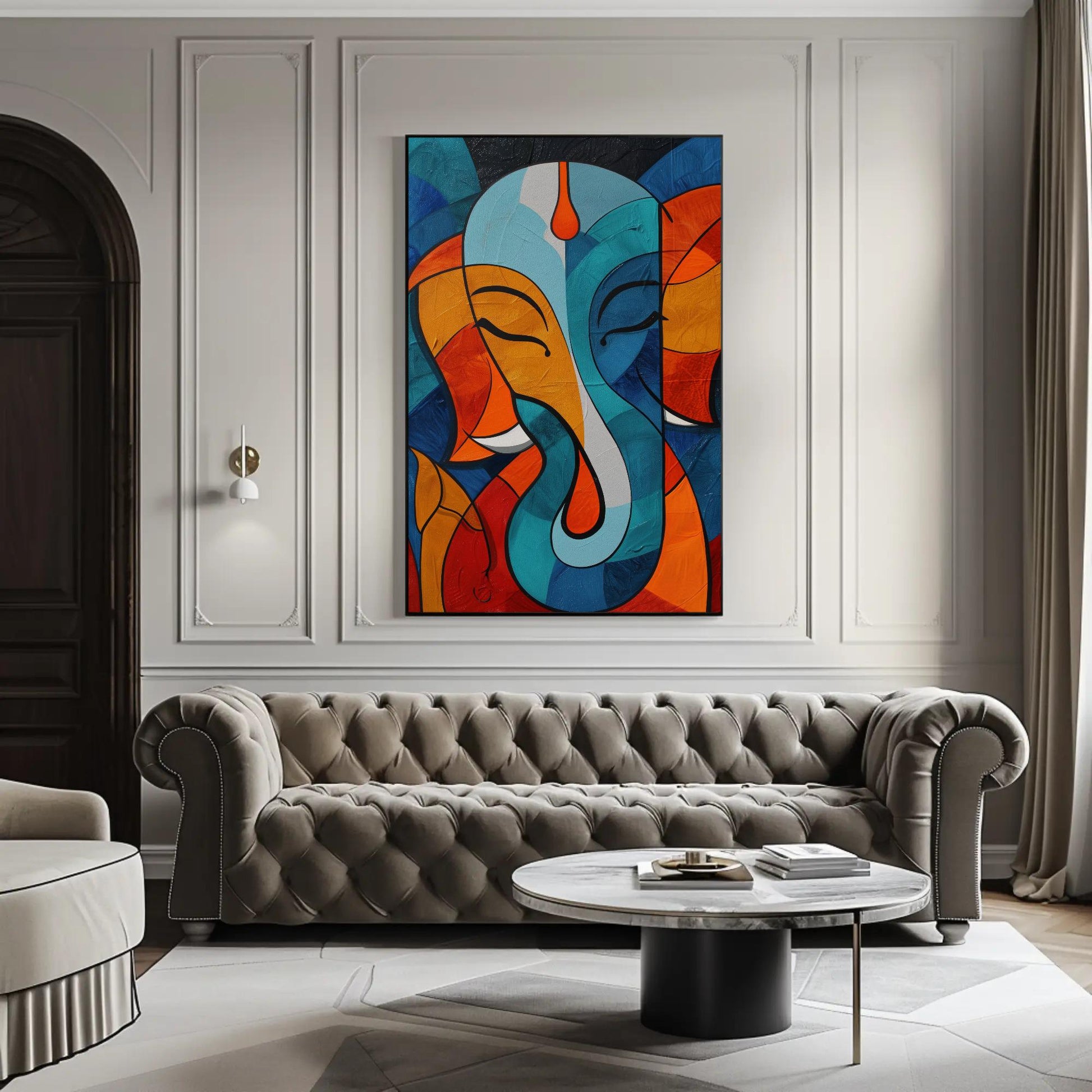 Abstract Ganesha , Modern Hindu canvas wall art, gallery-wrapped or framed (view 2)