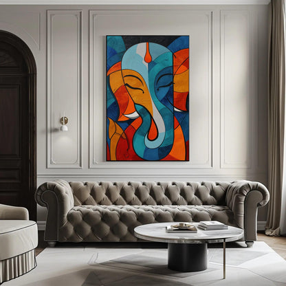 Abstract Ganesha , Modern Hindu canvas wall art, gallery-wrapped or framed (view 2)