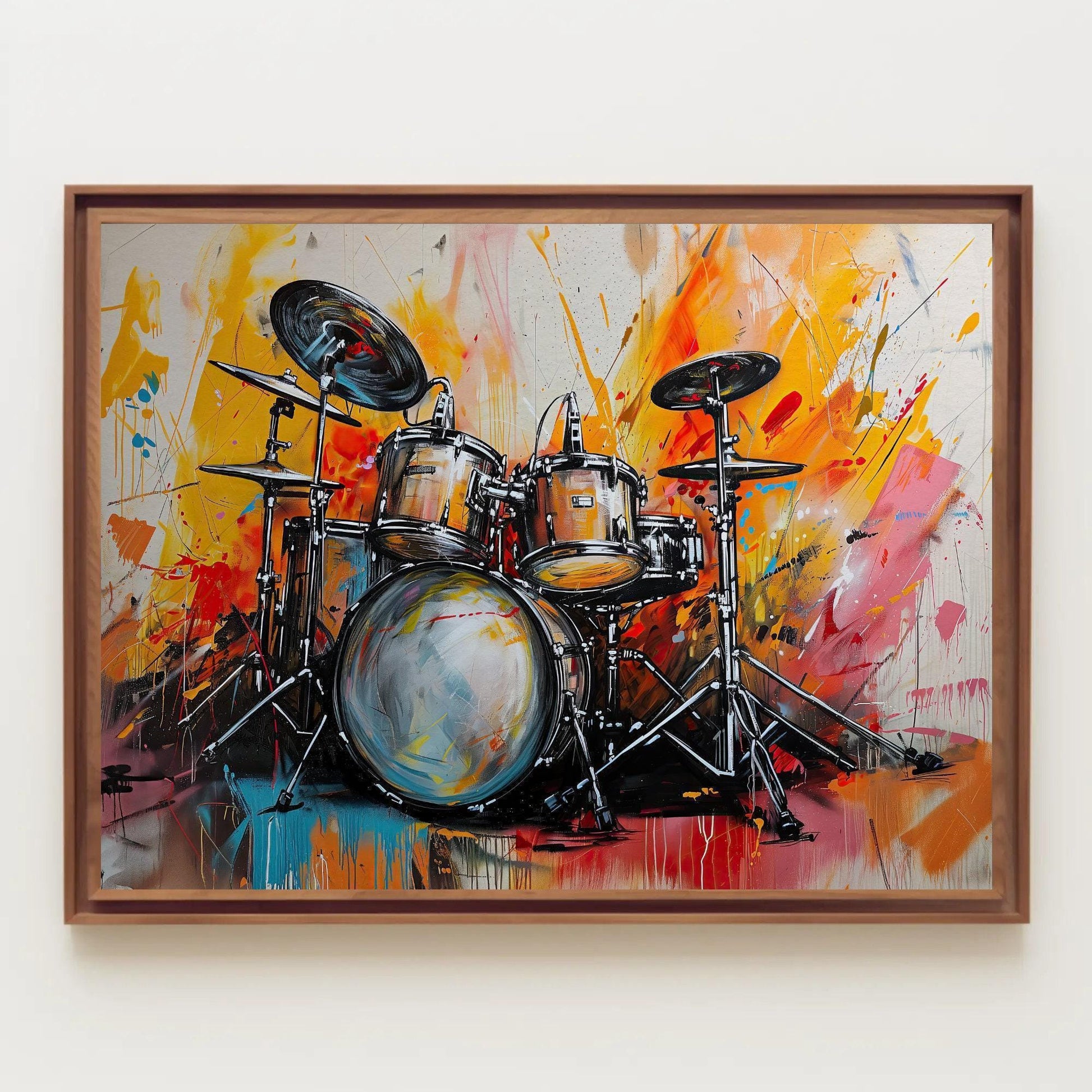 Drum Kit canvas wall art, ready to hang