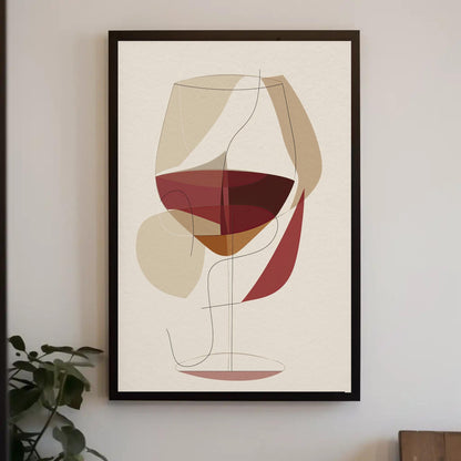 Boho Wine Glass Prints canvas wall art shown in a styled room (view 2)