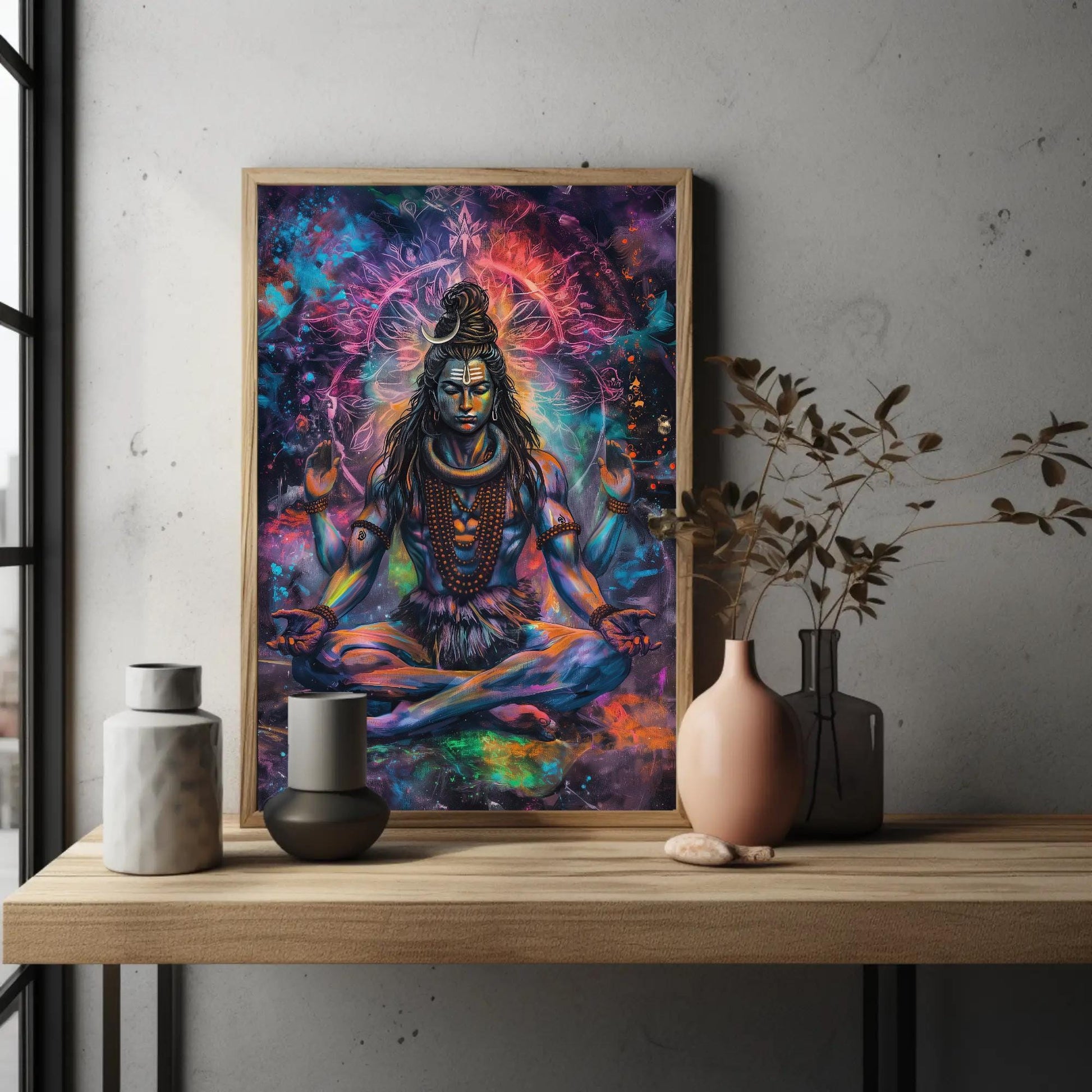 Lord Shiva Meditation canvas print, premium giclée wall art