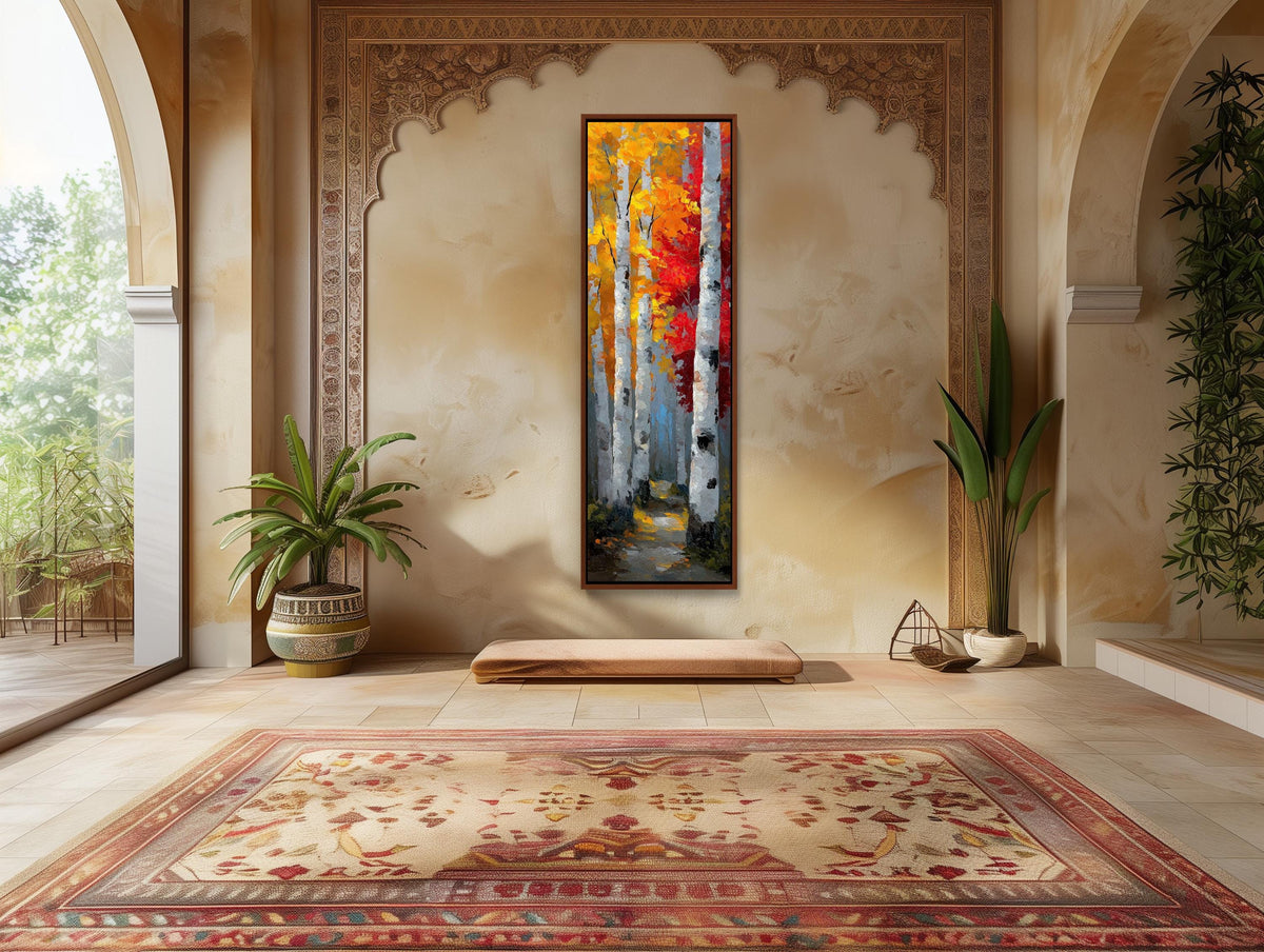 a painting on a wall in a room