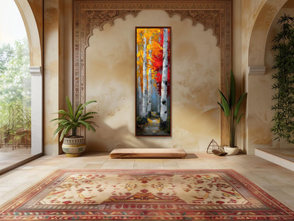 a painting on a wall in a room