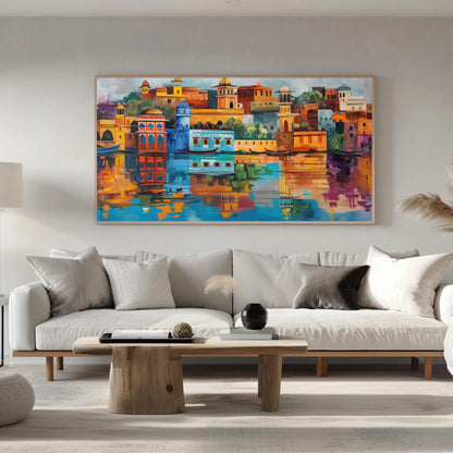 Jaipur Cityscape Painting canvas wall art, statement décor