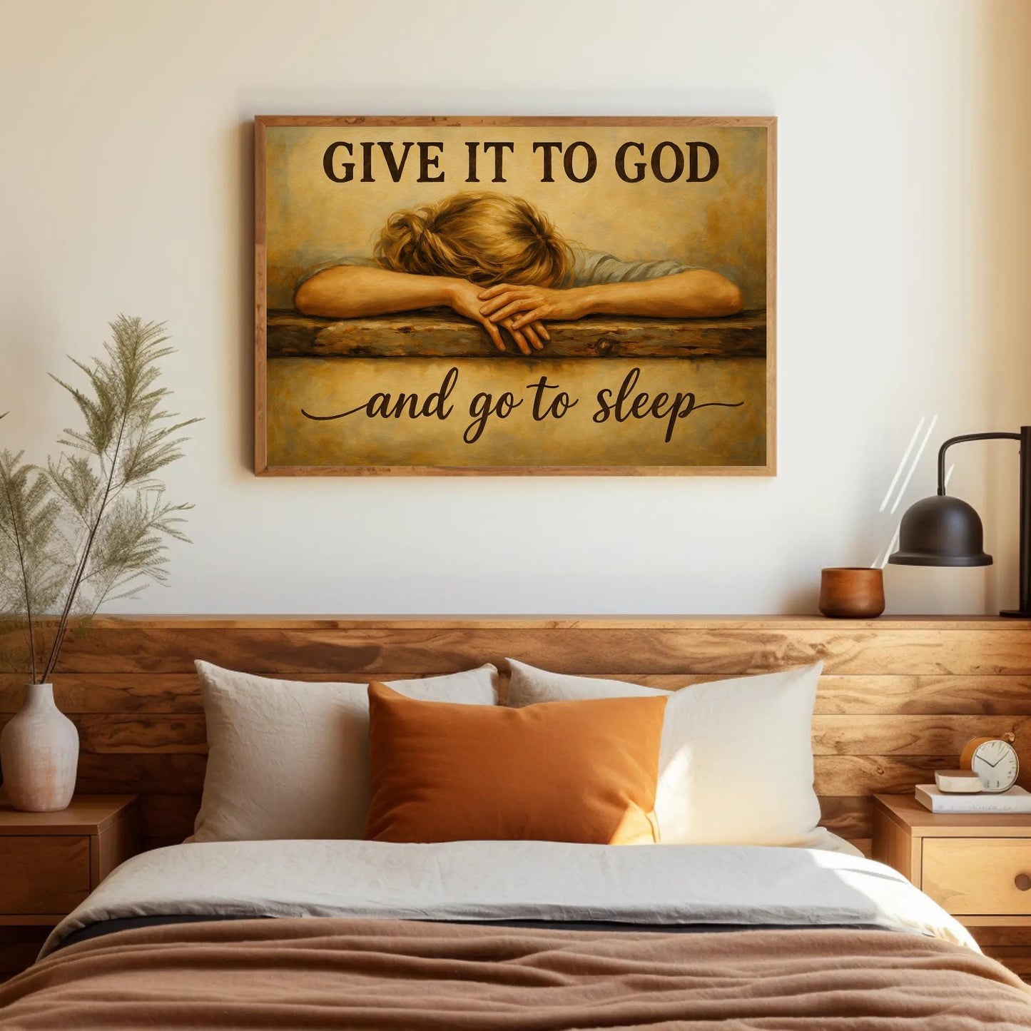 Give It To God Canvas – Inspirational Christian Wall Art | Rustic Bedroom Decor - Antarmada
