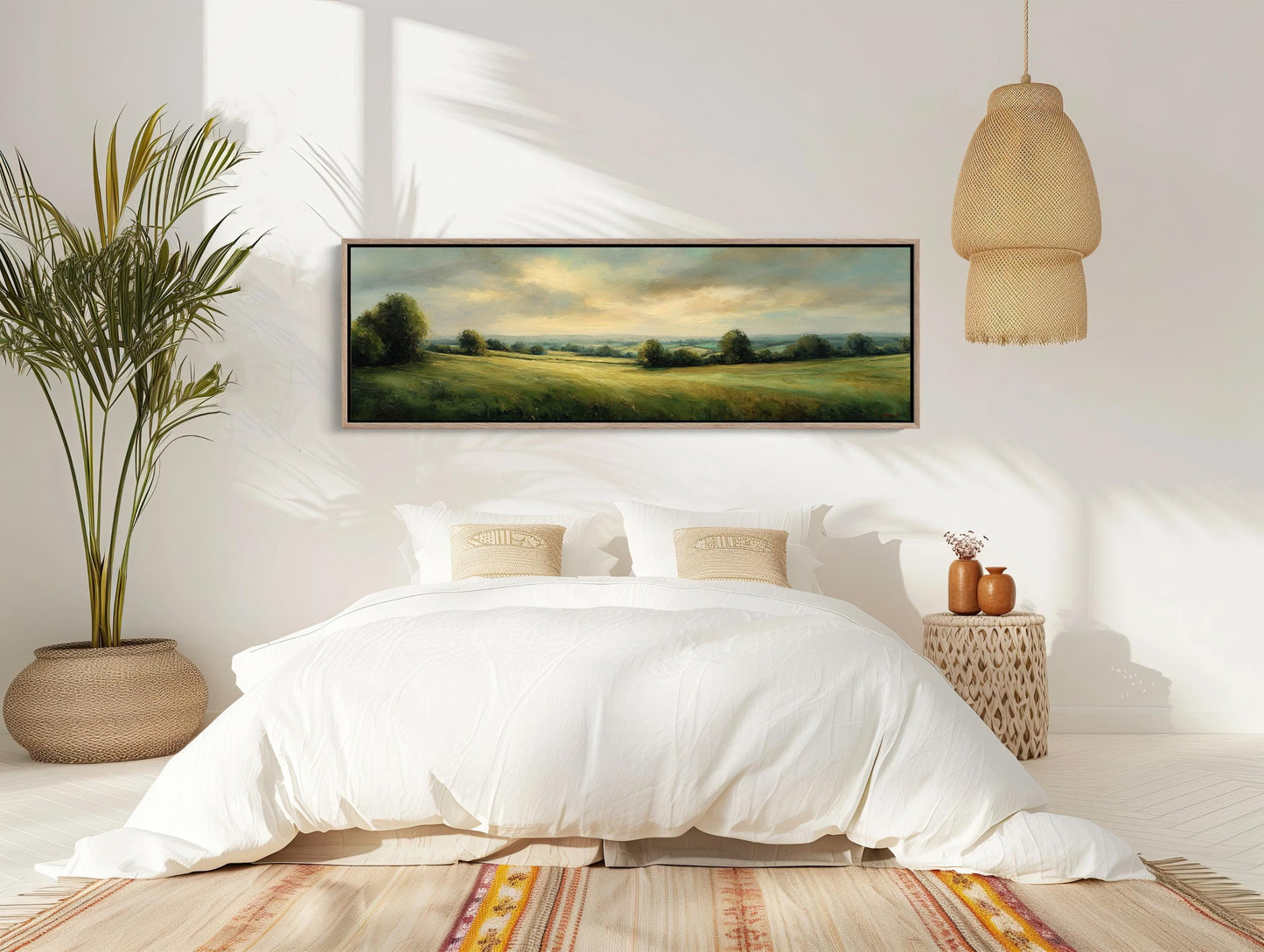 Green Pasture Canvas Print – Extra Large Farmhouse Wall Art | Panoramic Landscape - Antarmada