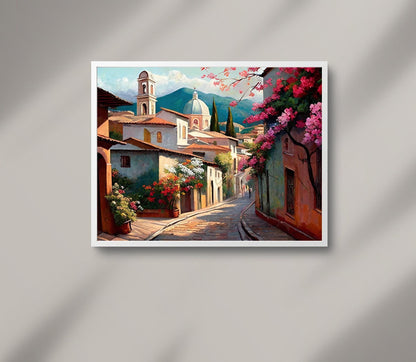 Guanajuato Mexico Art Print, Colorful Mexican Village Artwork - Antarmada