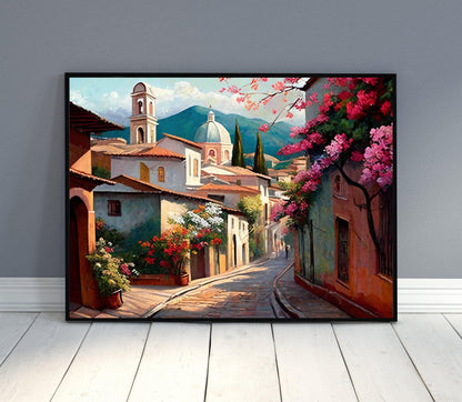 Guanajuato Mexico Art Print, Colorful Mexican Village Artwork - Antarmada