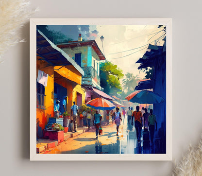 Haitian Canvas Print – Colorful Caribbean Wall Art | Museum-Grade Gallery Wrap - Antarmada