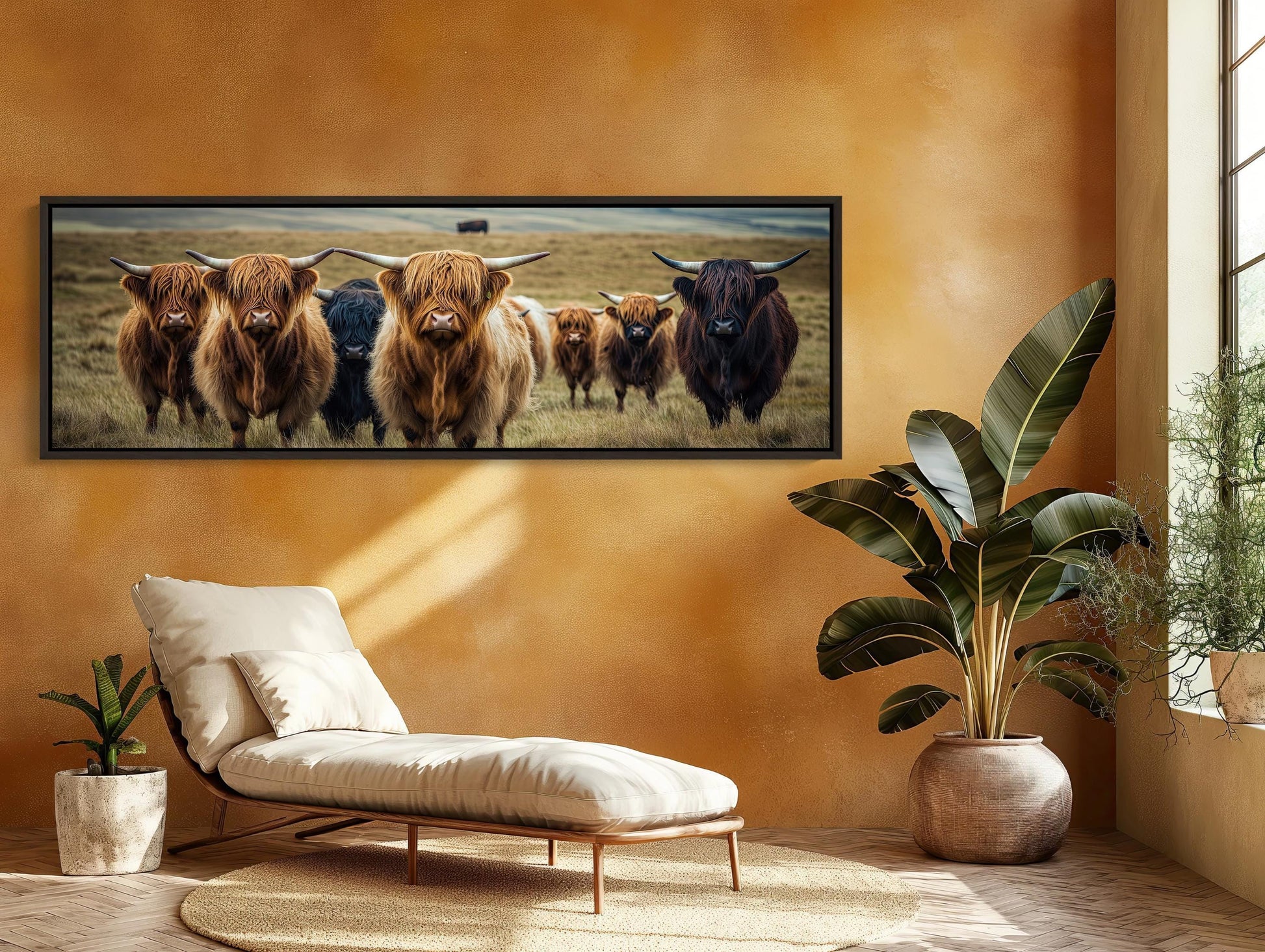 Highland Cow Canvas Print – Rustic Farmhouse Art | Ready to Hang Wall Decor - Antarmada
