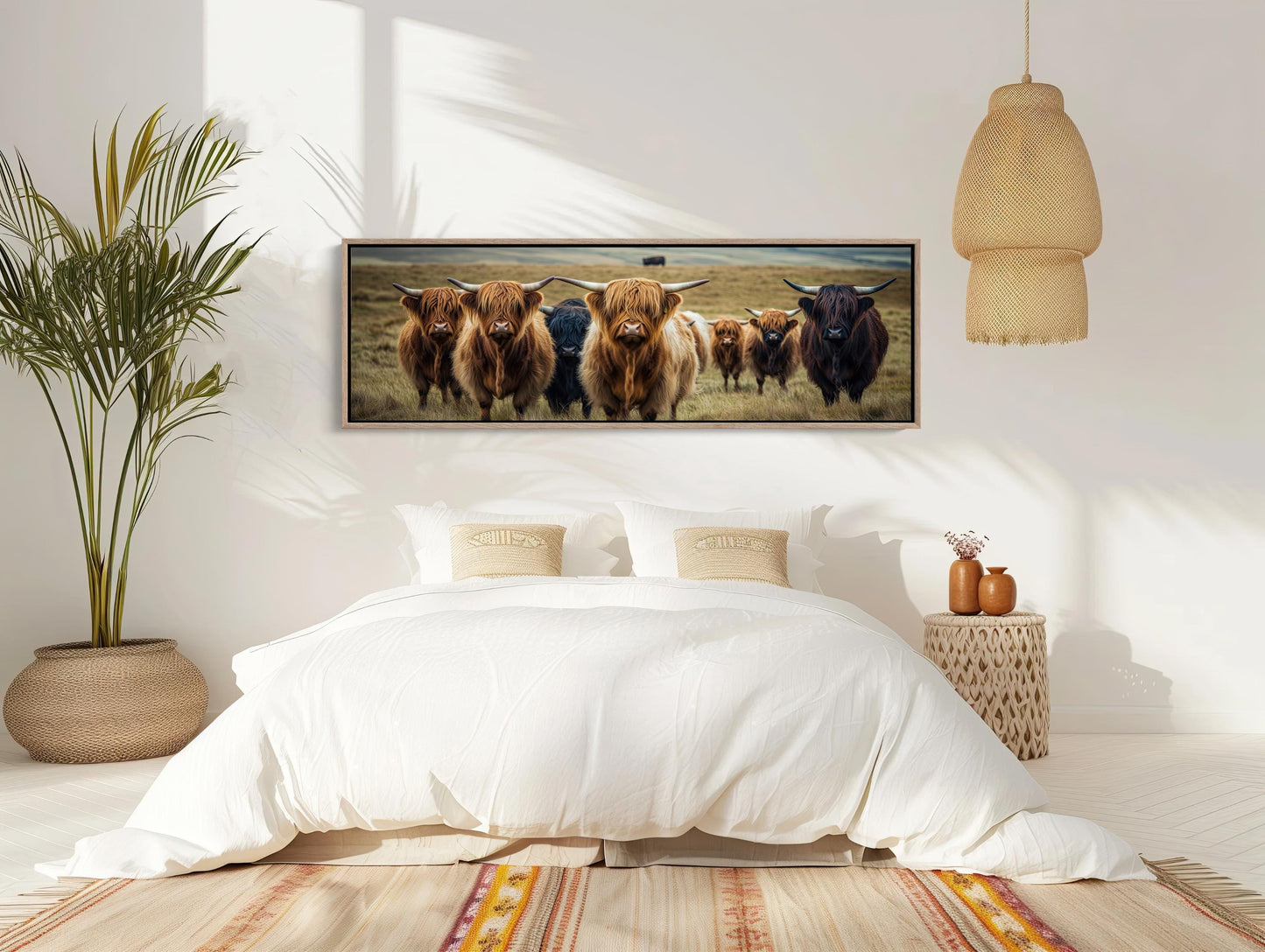 Highland Cow Canvas Print – Rustic Farmhouse Art | Ready to Hang Wall Decor - Antarmada