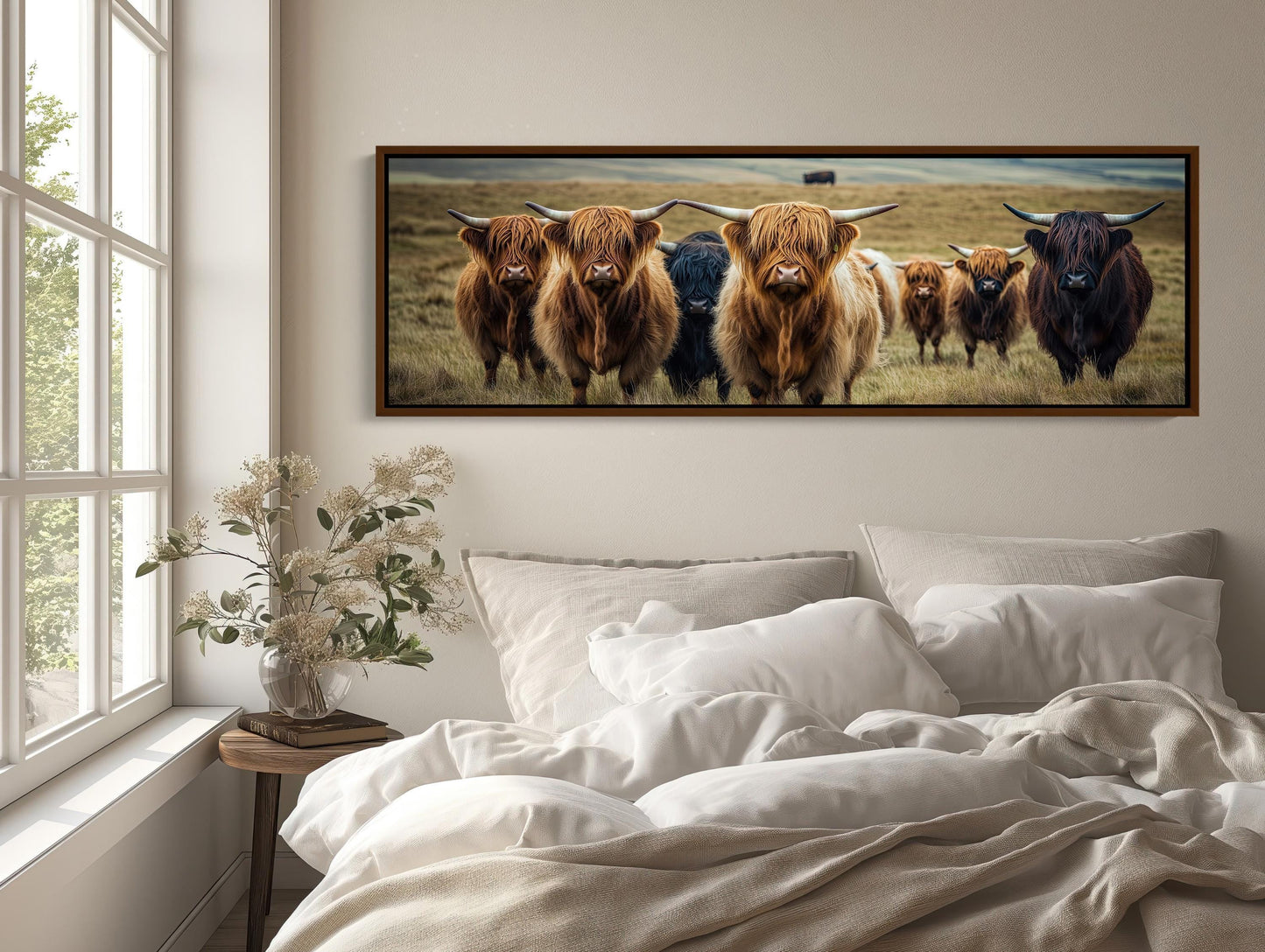 Highland Cow Canvas Print – Rustic Farmhouse Art | Ready to Hang Wall Decor - Antarmada