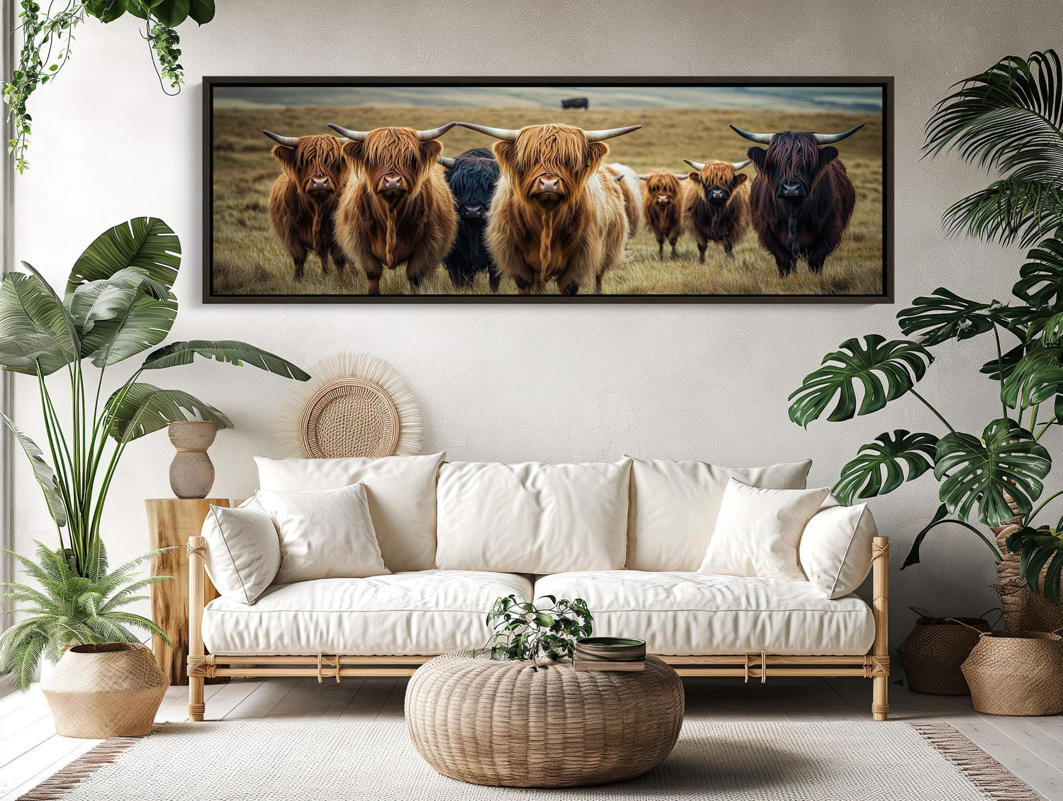 Highland Cow Canvas Print – Rustic Farmhouse Art | Ready to Hang Wall Decor - Antarmada