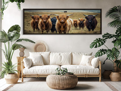 Highland Cow Canvas Print – Rustic Farmhouse Art | Ready to Hang Wall Decor - Antarmada