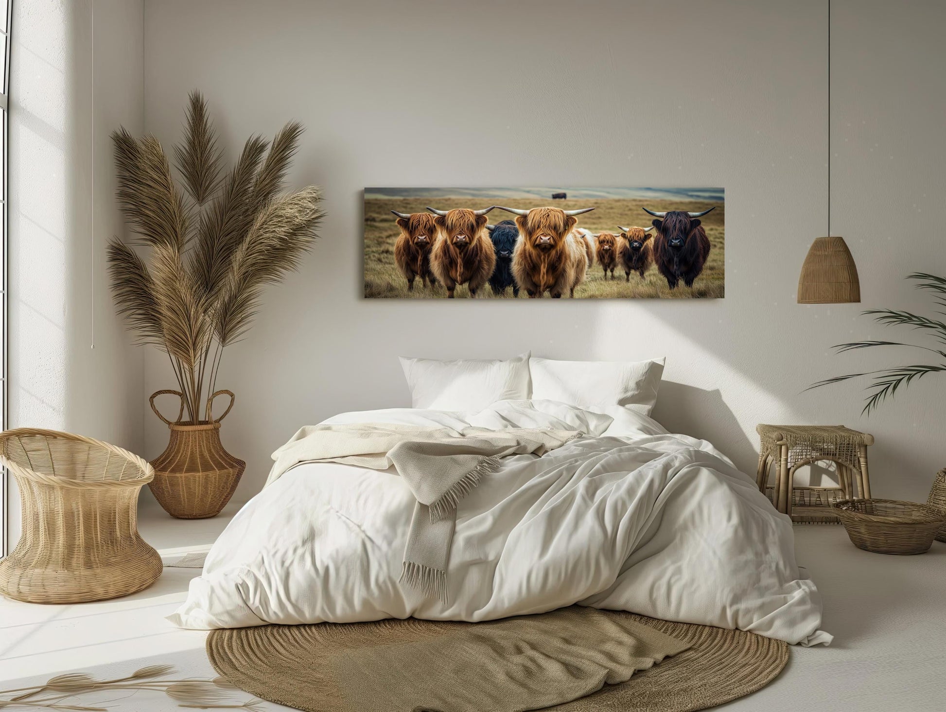 Highland Cow Canvas Print – Rustic Farmhouse Art | Ready to Hang Wall Decor - Antarmada