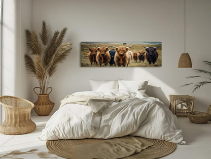 Highland Cow Canvas Print – Rustic Farmhouse Art | Ready to Hang Wall Decor - Antarmada