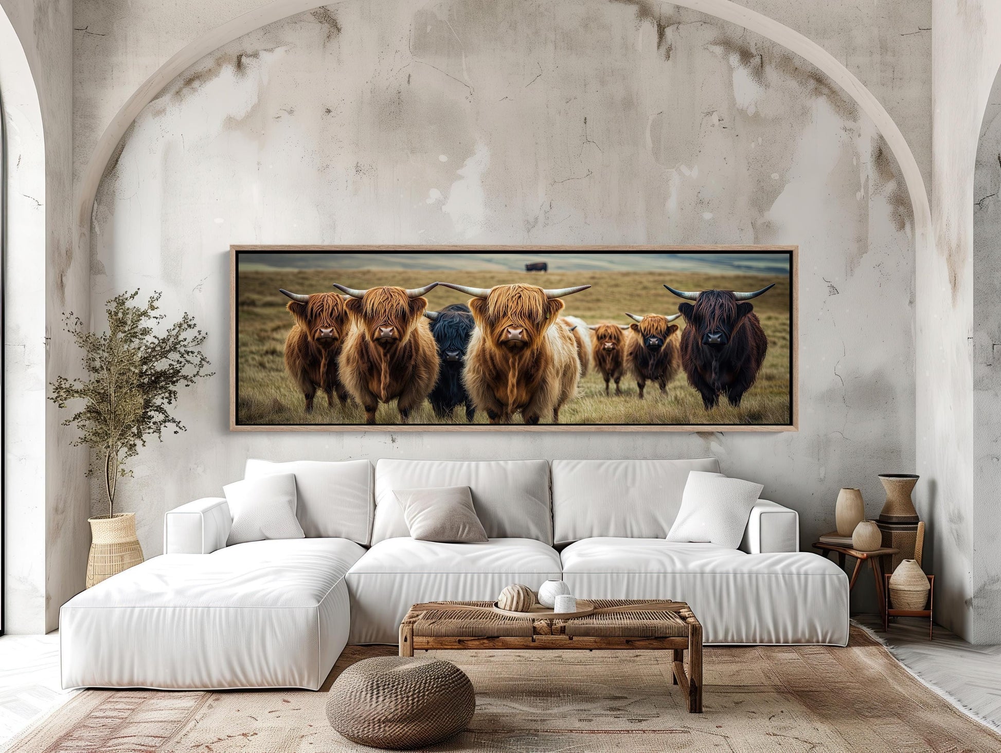 Highland Cow Canvas Print – Rustic Farmhouse Art | Ready to Hang Wall Decor - Antarmada