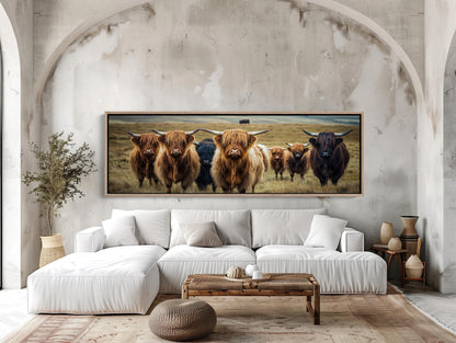 Highland Cow Canvas Print – Rustic Farmhouse Art | Ready to Hang Wall Decor - Antarmada
