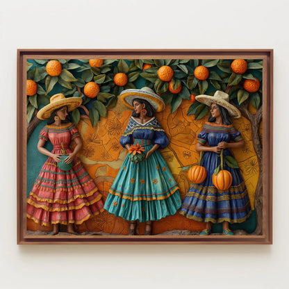 Mexican 3D illusion modern Canvas Wall Decor, Mexican Culture Wall Art, Mexican Wall Decor, Colorful Mexican Art, Ready To Hang