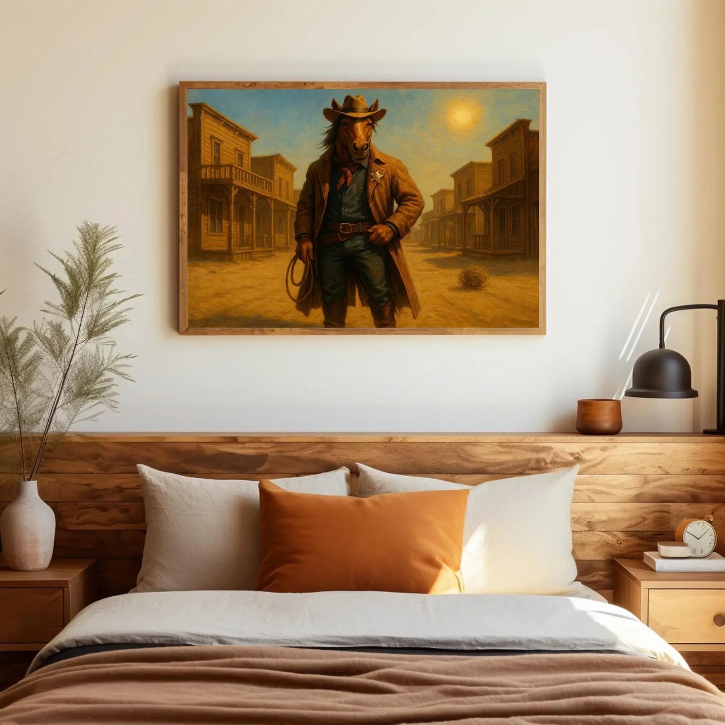 Horse Cowboy Western Canvas Print | Rustic Wild West Wall Art Decor | Farmhouse Ranch Animal Art | Unique Country Giclée Wall Art – Canvas Print