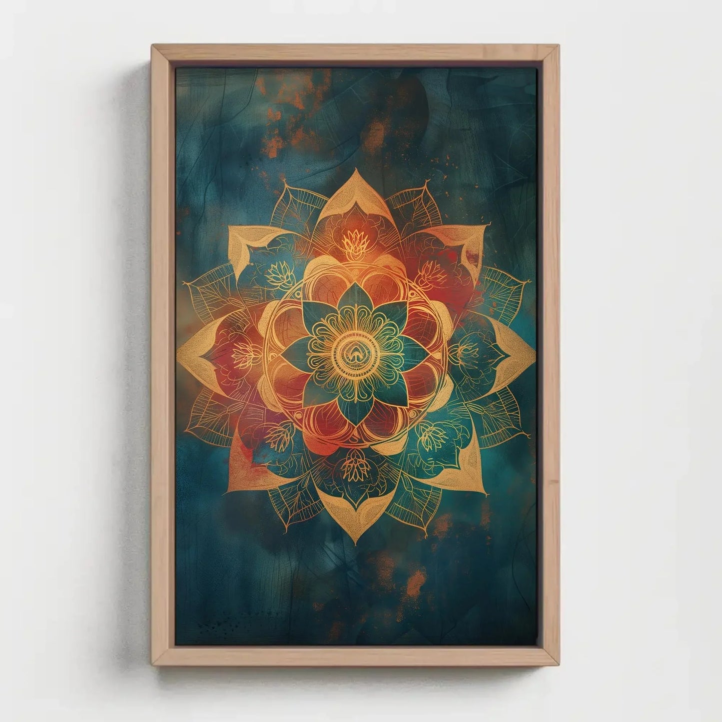 Colorful Mandala Wall Art - Extra Large Canvas - Yoga Spiritual Meditation Decor - Indian Painting - Ready To Hang Wall Art – Canvas Print