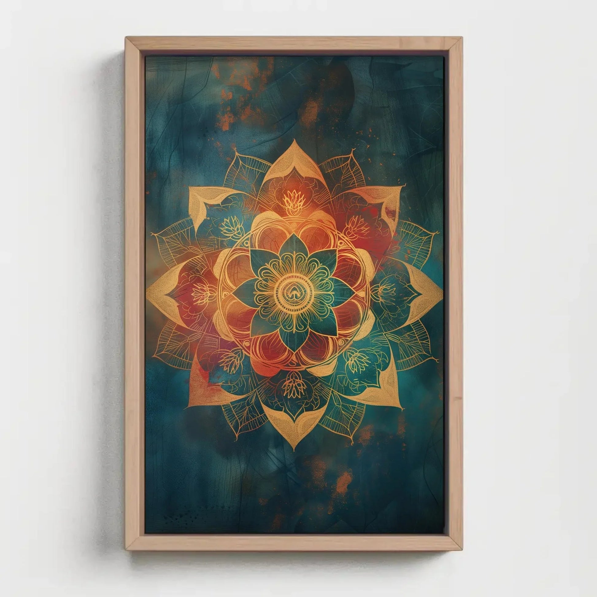 Colorful Mandala Wall Art - Extra Large Canvas - Yoga Spiritual Meditation Decor - Indian Painting - Ready To Hang Wall Art – Canvas Print