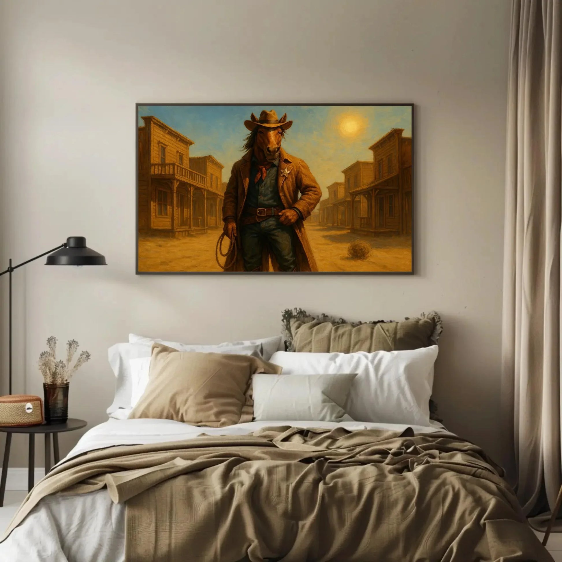 Horse Cowboy Western Canvas Print | Rustic Wild West Wall Art Decor | Farmhouse Ranch Animal Art | Unique Country Giclée Wall Art – Canvas Print