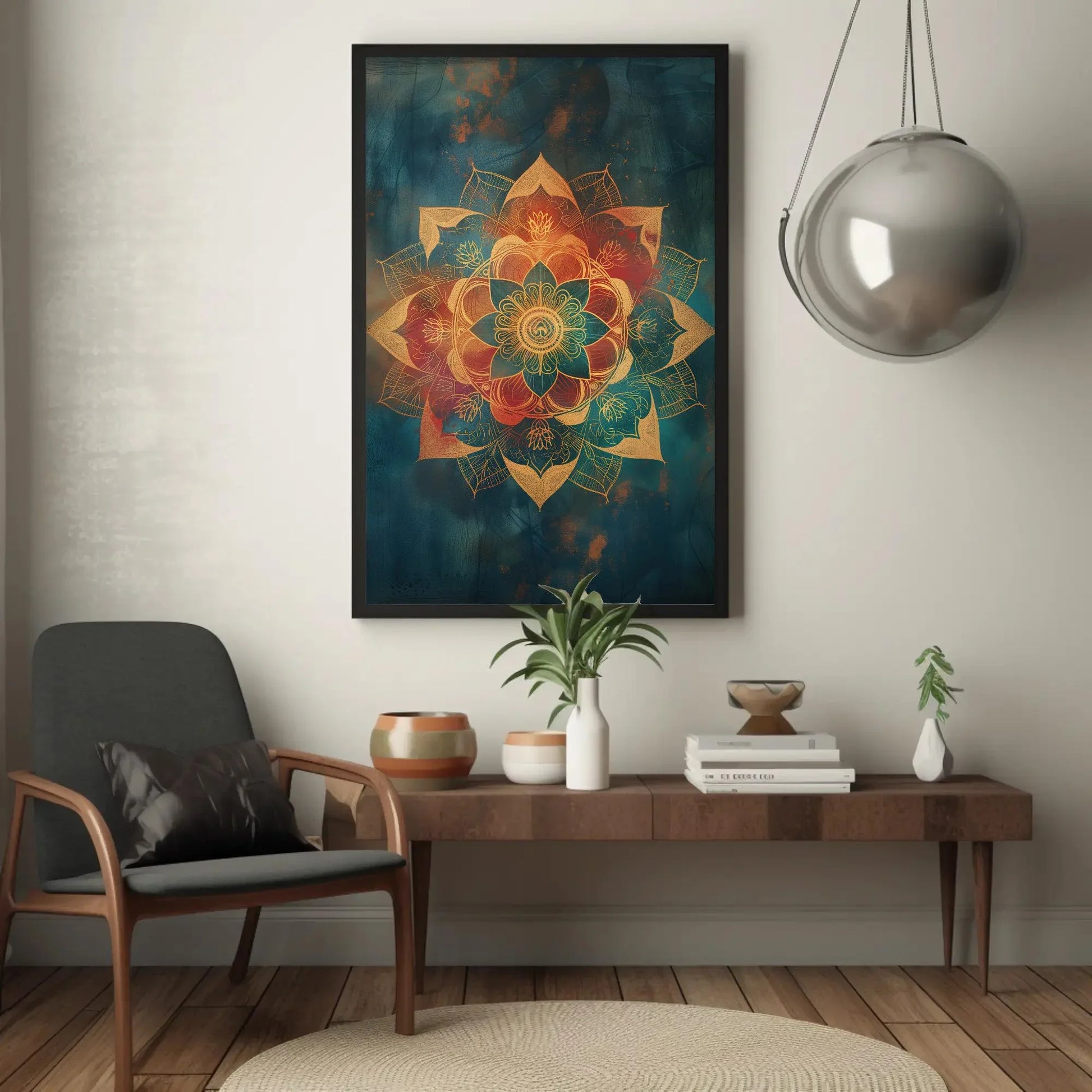 Colorful Mandala Wall Art - Extra Large Canvas - Yoga Spiritual Meditation Decor - Indian Painting - Ready To Hang Wall Art – Canvas Print