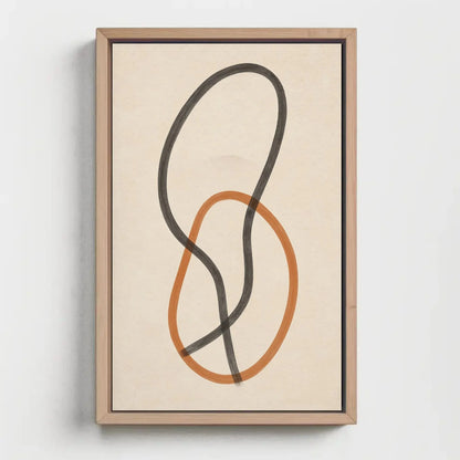 Minimalist Abstract Art | Interlocking Shapes Canvas | Modern Line Drawing | Black and Orange Print for Japandi or Boho Home Wall Art – Canvas Print