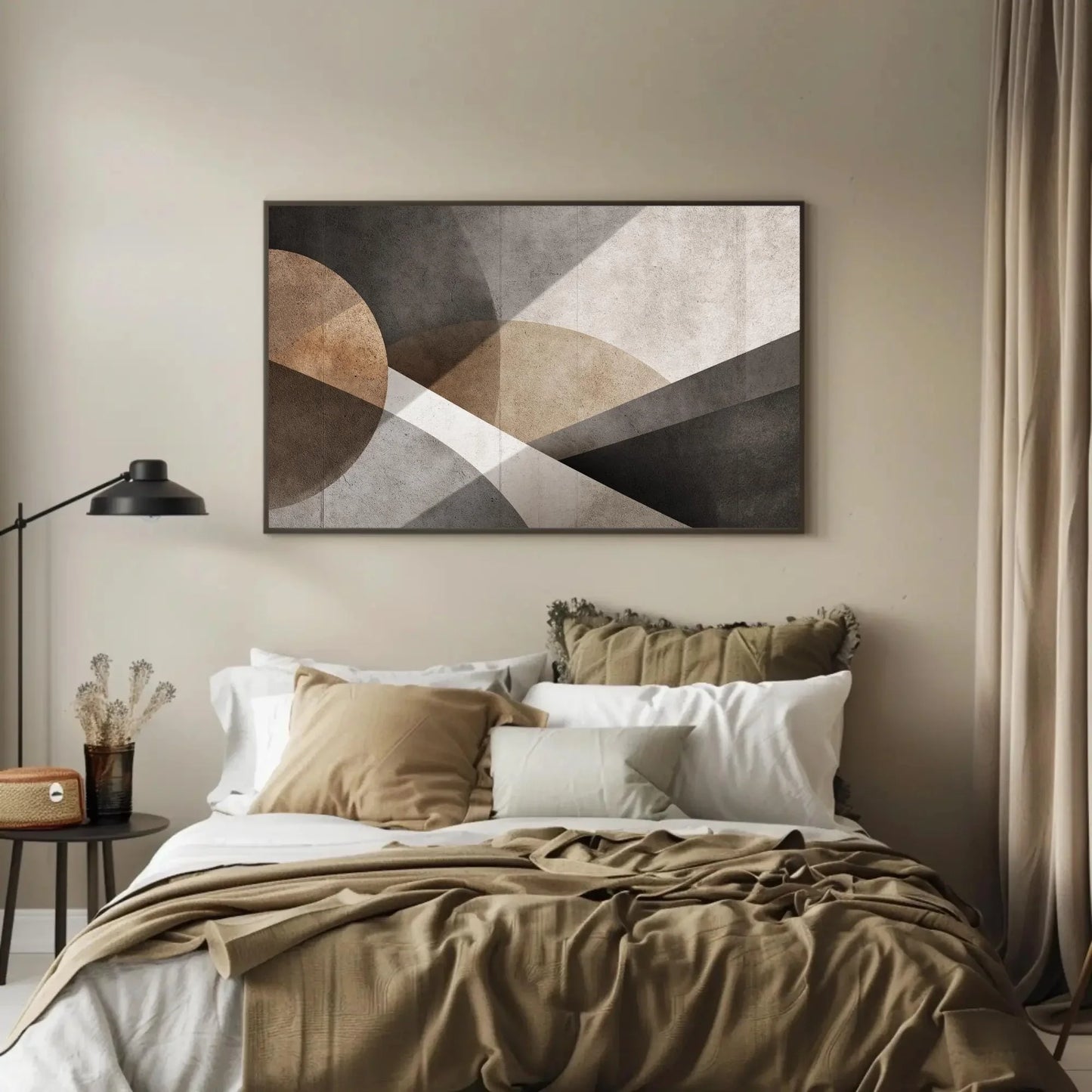 Geometric Abstract Art | Concrete Wall Decor Canvas | Brutalist Style Print | Modern Industrial Art for Office or Minimalist Home Wall Art – Canvas Print