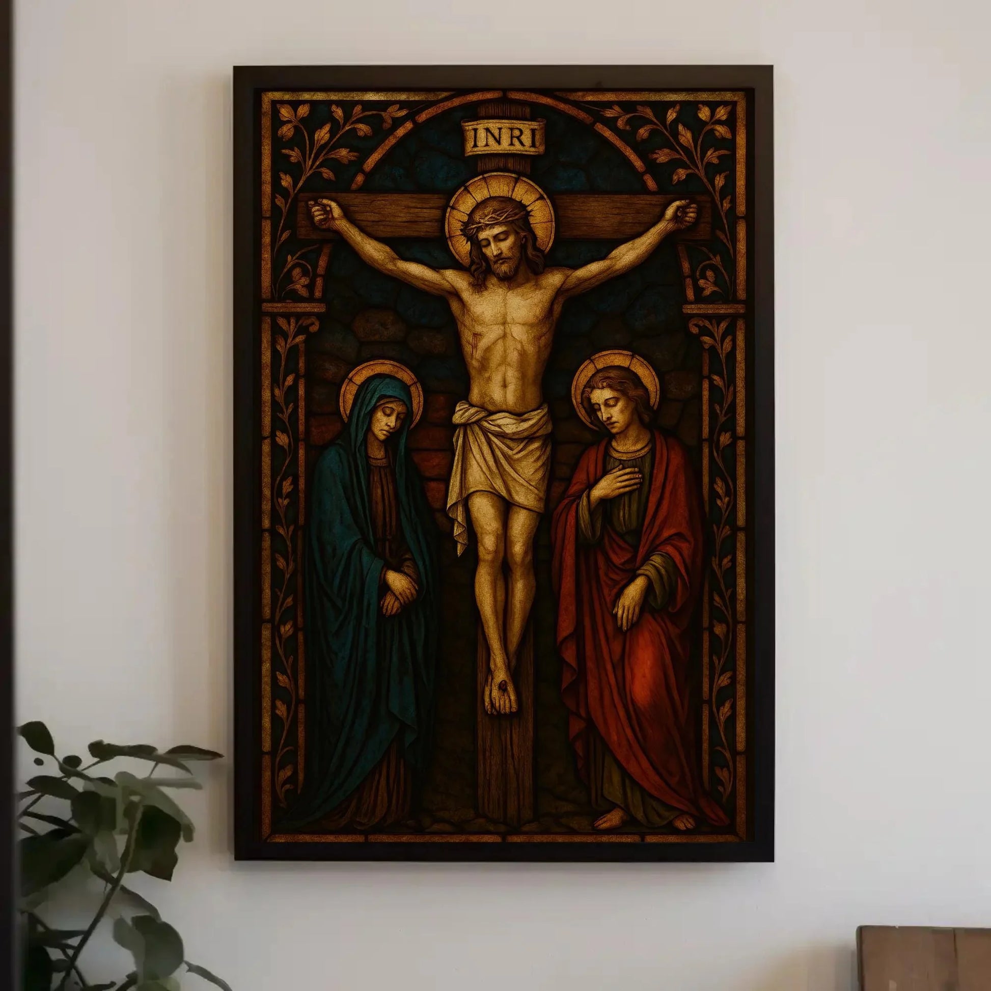 Jesus Crucifixion Painting | Catholic Wall Art Canvas | Christian Religious Decor | Good Friday and Easter Wall Art Wall Art – Canvas Print