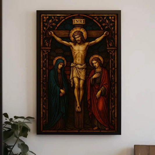Jesus Crucifixion Painting | Catholic Wall Art Canvas | Christian Religious Decor | Good Friday and Easter Wall Art Wall Art – Canvas Print