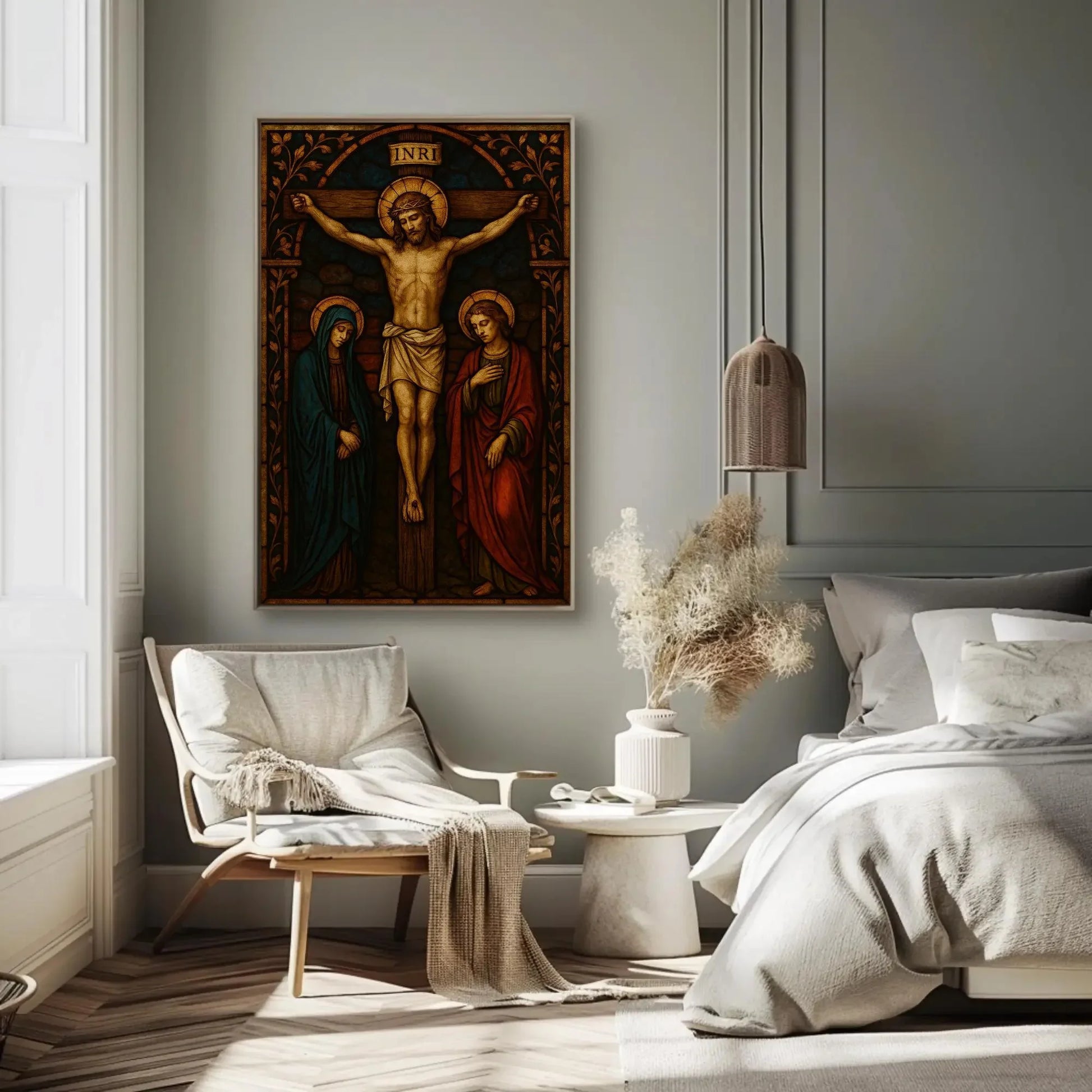 Jesus Crucifixion Painting | Catholic Wall Art Canvas | Christian Religious Decor | Good Friday and Easter Wall Art Wall Art – Canvas Print