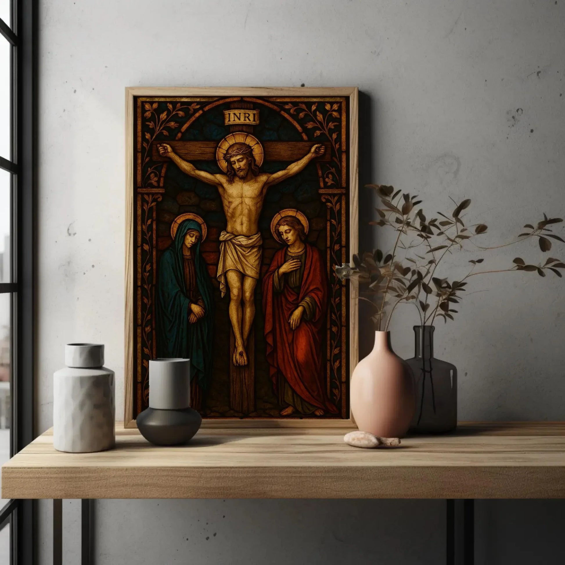 Jesus Crucifixion Painting | Catholic Wall Art Canvas | Christian Religious Decor | Good Friday and Easter Wall Art Wall Art – Canvas Print