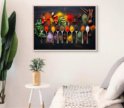 Herbs And Spices Large Canvas Kitchen Decor Print Modern Decor Framed Print Wall Art Wall Art – Canvas Print
