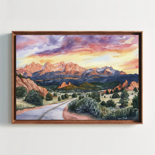 Colorado Springs Rocky Mountains Canvas Print, Framed Landscape Art Poster, Scenic Wall Decor, Ready to Hang, Perfect for Living Room Wall Art – Canvas Print