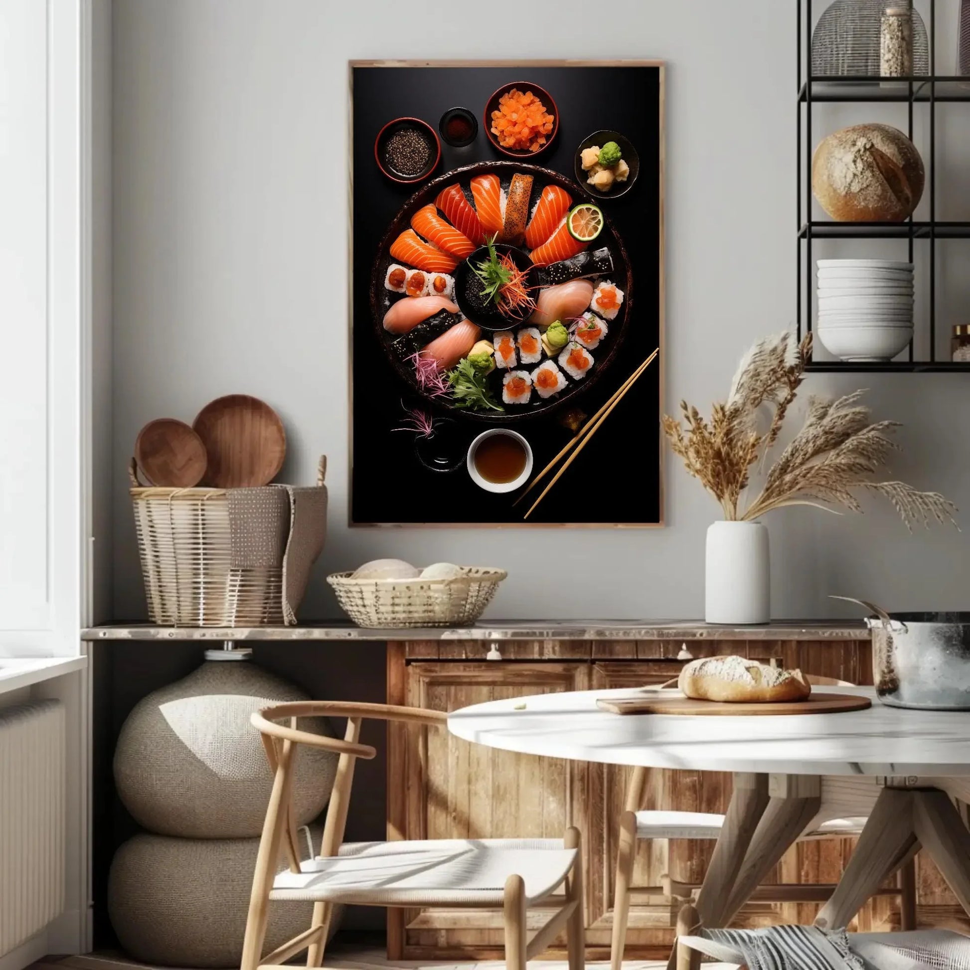 Sushi Wall Art for Japanese Restaurant, Canvas Painting, Framed Print, Modern and Asian Decor, Ready to Hang, Dining Area or Kitchen Wall Art – Canvas Print