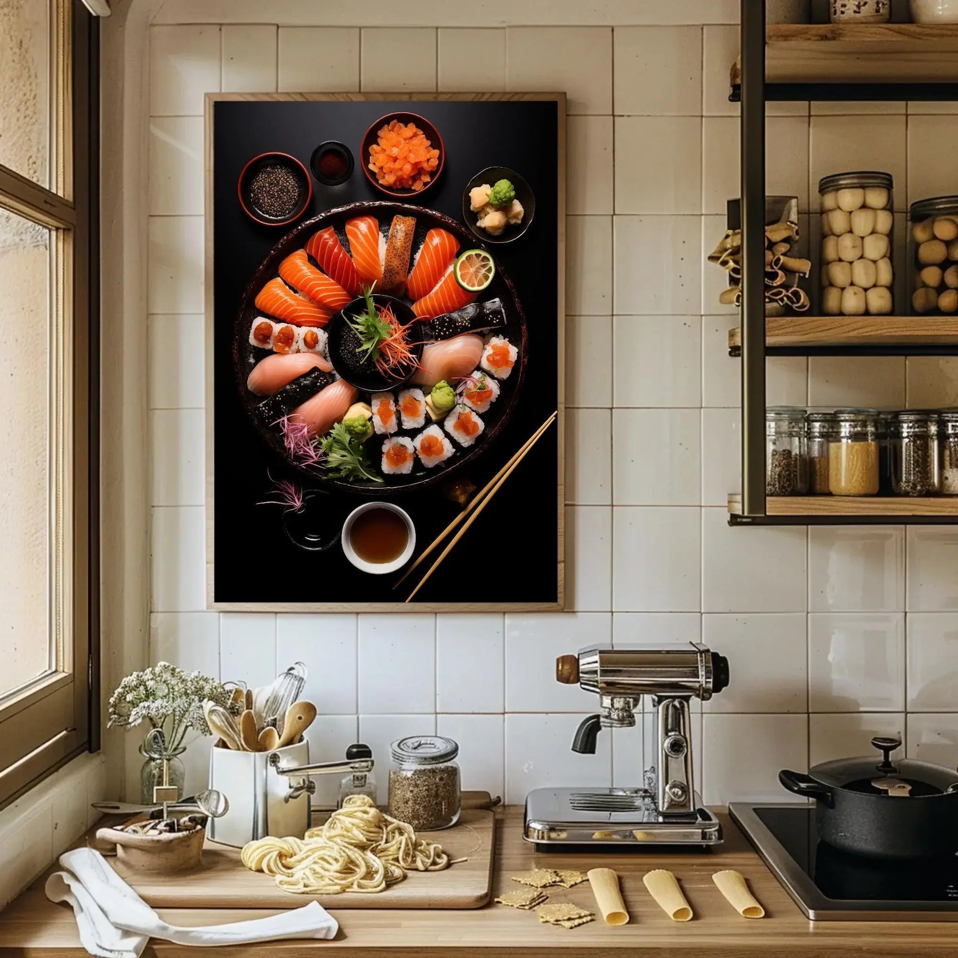 Sushi Wall Art for Japanese Restaurant, Canvas Painting, Framed Print, Modern and Asian Decor, Ready to Hang, Dining Area or Kitchen Wall Art – Canvas Print