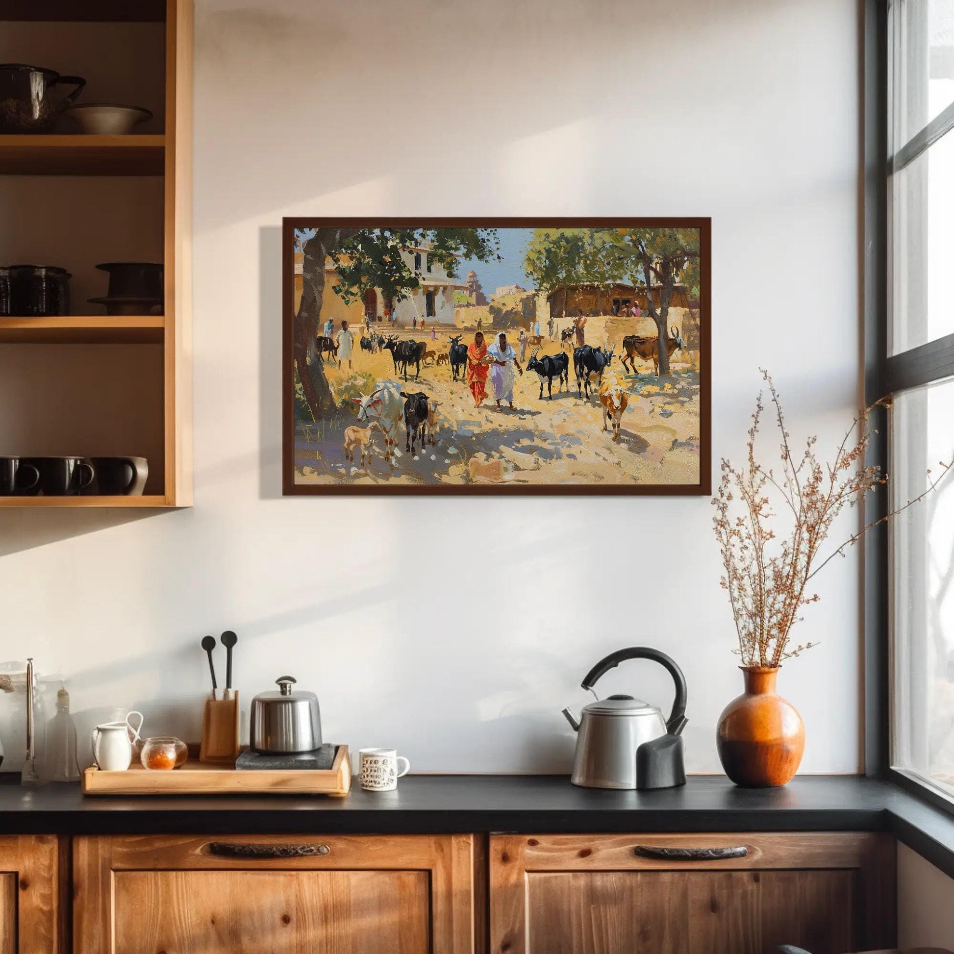 Indian Village Scene Painting