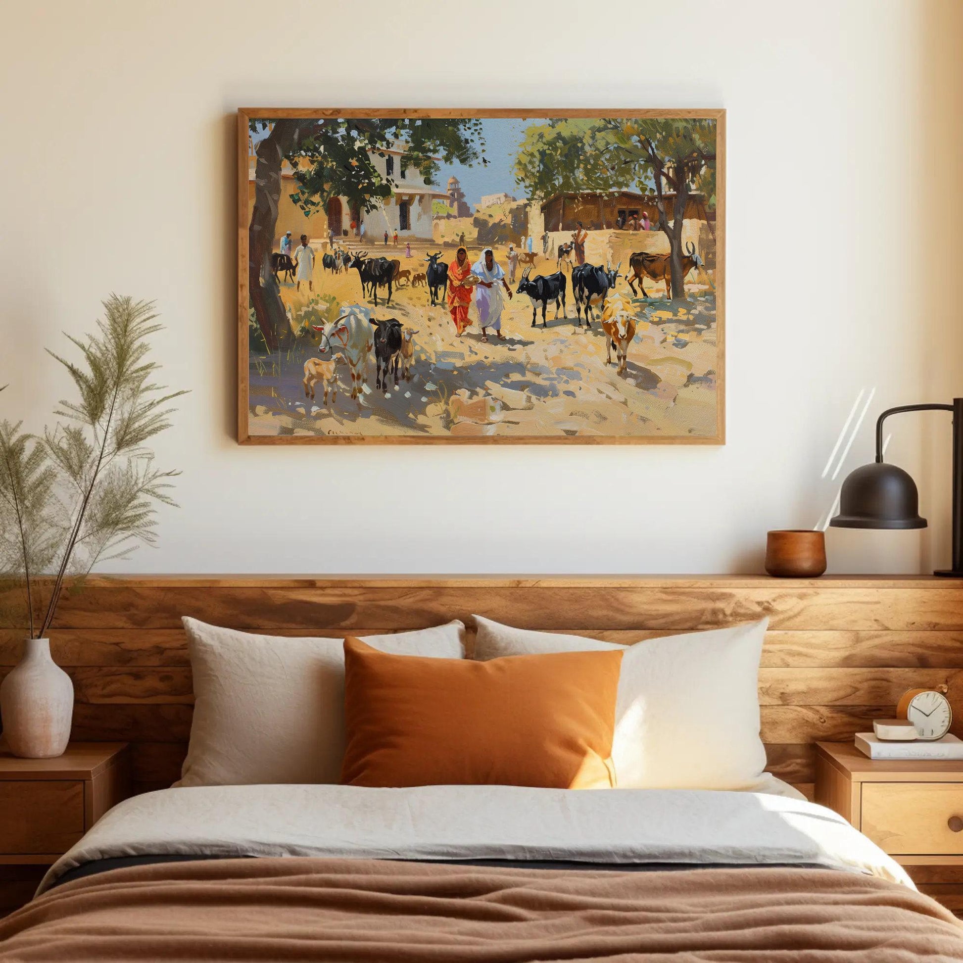 Indian Village Scene Painting
