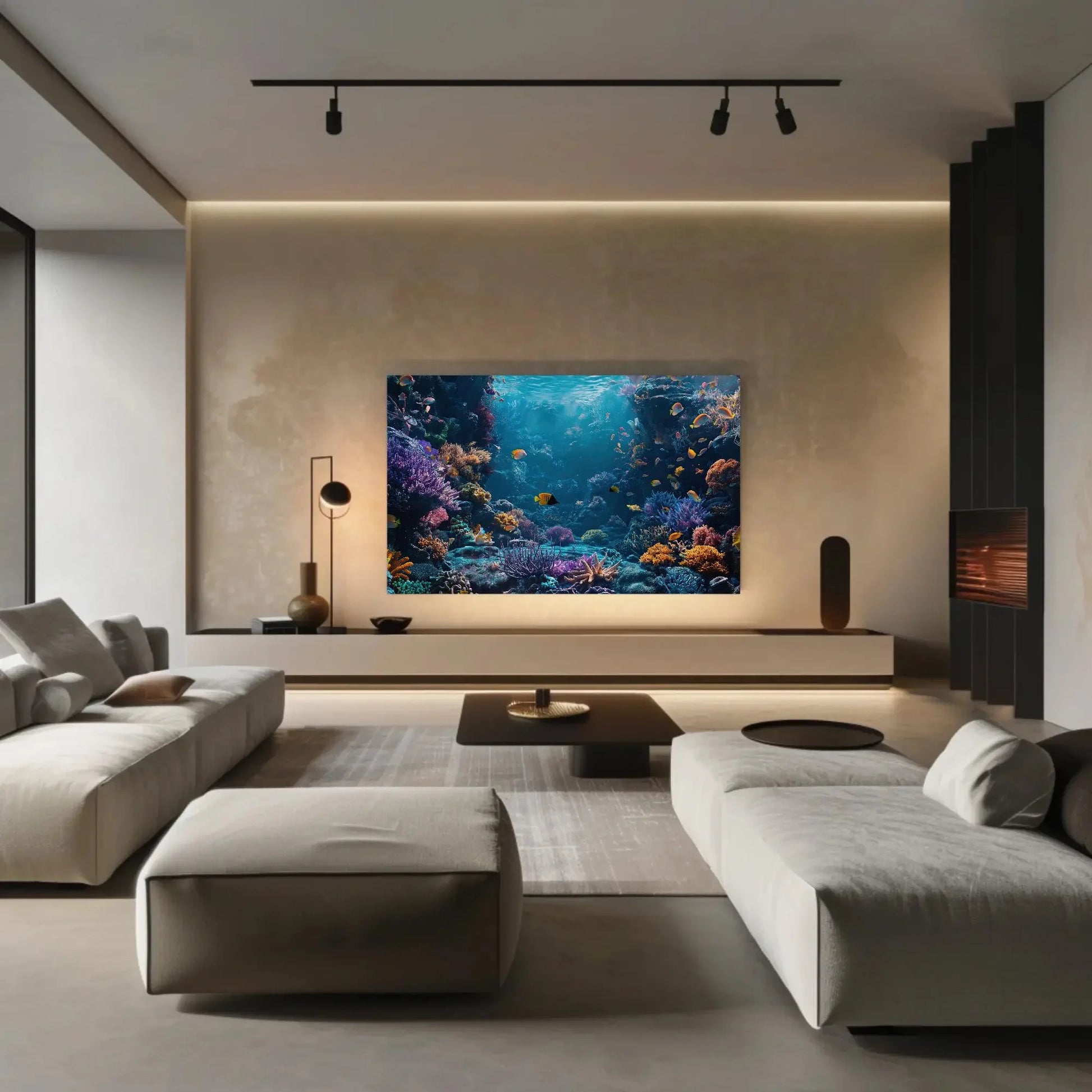 Blue Coral Reef Framed Horizontal Print, Vibrant Ocean Art, Underwater Landscape Canvas, Coastal Wall Decor, Ready to Hang Canvas Gift Wall Art – Canvas Print