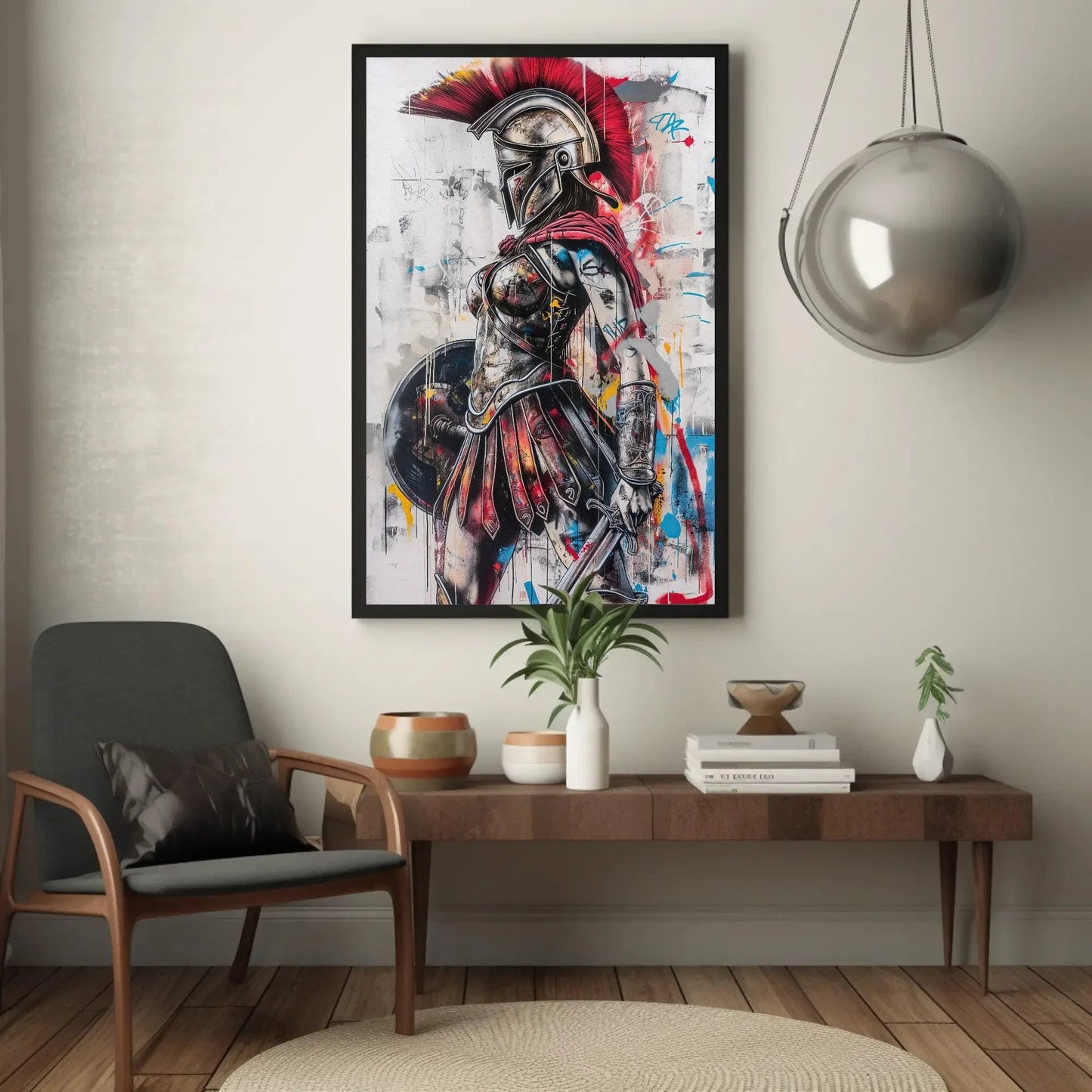 Greek female warrior Graffiti Canvas Print, Feminist Wall Art, Woman Power Wall Decor, Girl Power, Gift for her, Girls Room Decor, Spartans Wall Art – Canvas Print