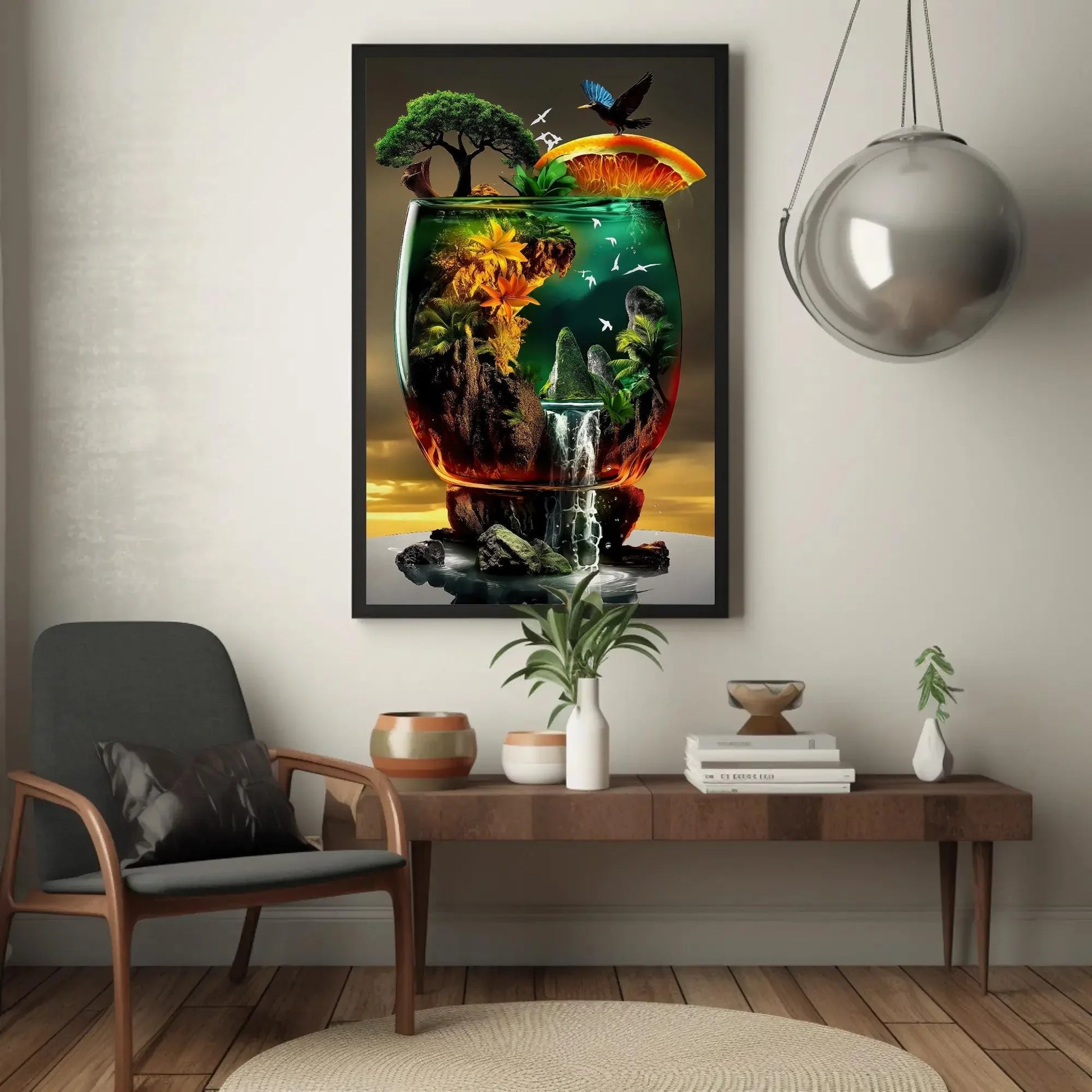 Tropical Cocktail Canvas, Framed Print, Perfect for Modern Kitchen and Dining Room Decor, Ready to Hang, Beverage Artwork for Home Bar Wall Art – Canvas Print