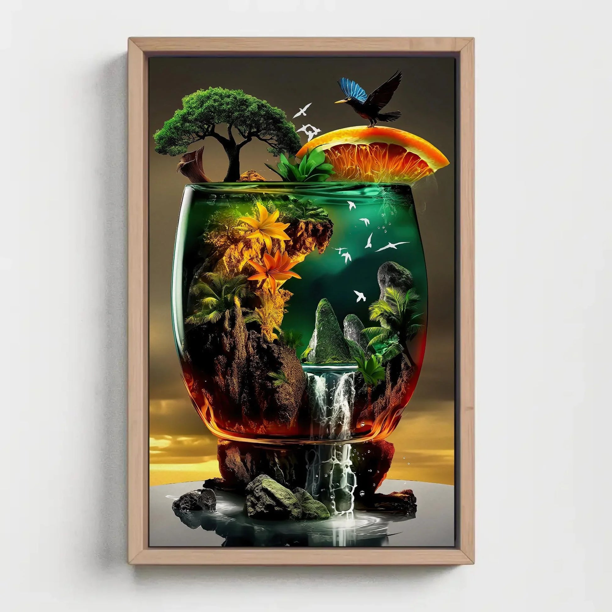 Tropical Cocktail Canvas, Framed Print, Perfect for Modern Kitchen and Dining Room Decor, Ready to Hang, Beverage Artwork for Home Bar Wall Art – Canvas Print