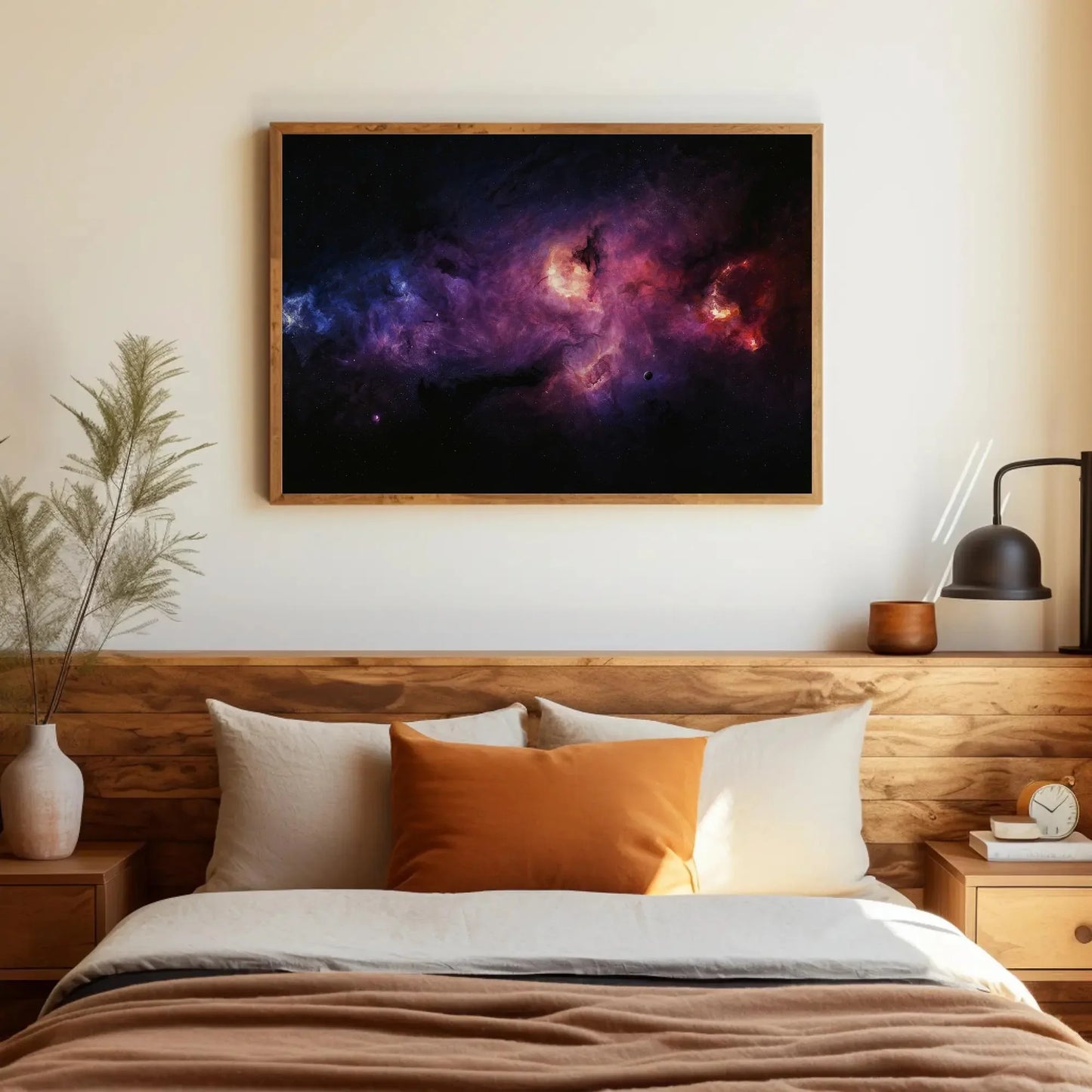 Purple Galaxy Nebula Space Canvas Print – Cosmic Star Cloud Universe Painting Wall Art for Astronomy Lovers and Sci Fi Room Decor Wall Art – Canvas Print